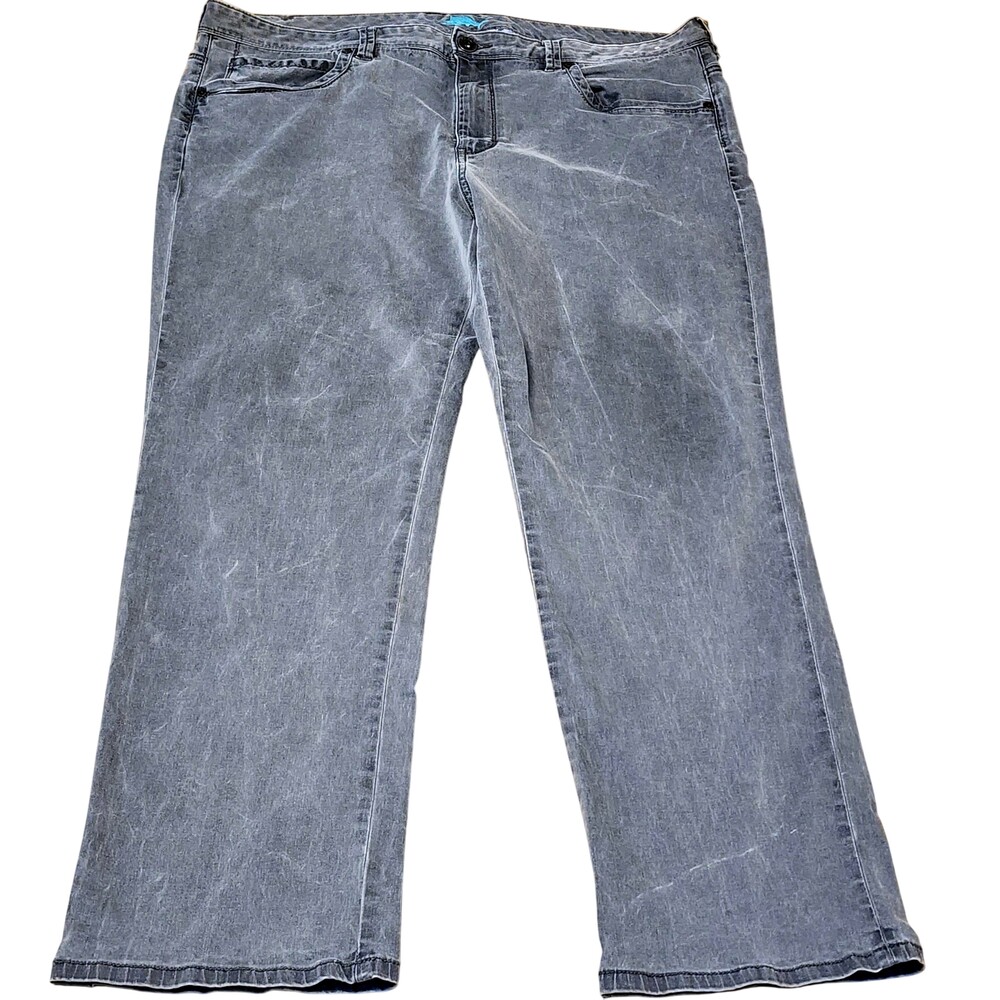 Tommy Bahama Jeans Mens 38x30 Gray Charcoal Wash Straight Fit Stretch Denim